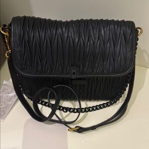 Black Quilted Leather Shoulder Bag